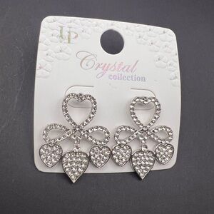Sparkling Crystal Heart Chandelier Drop Earrings